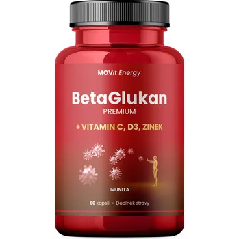 MOVit Energy BetaGlukan Premium + Vitamín C + D3 + Zinek 60 cps.