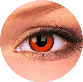 Karnevalový doplněk Gelflex Kontaktní čočky - Červená - nedioptrické jednodenní (2 čočky)