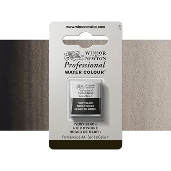 Vodová barva Akvarelová barva Winsor & Newton Professional, půlpánvička - Ivory Black