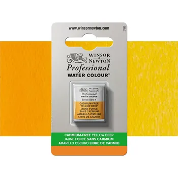 Vodová barva Akvarelová barva Winsor & Newton Professional, půlpánvička - Cadmium Free Yellow Deep