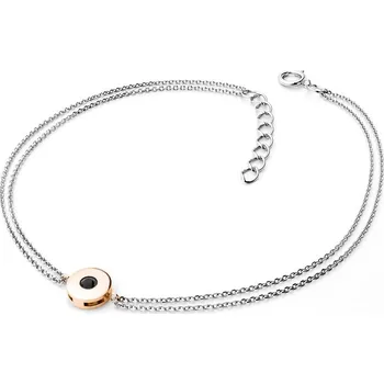 Oblečení a móda Dámský náramek zlato mix 585/1000 přírodní diamant 0.055 ct černý 10911-NR02-BCV-Black délka 18 cm