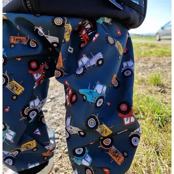 Dívčí kalhoty Yháček Zimní softshellové kalhoty Yháček, Traktory a značky na petrolejové Velikost: 92