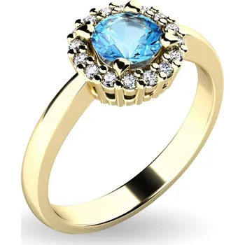 Oblečení a móda Dámský prsten přírodní diamant 0.50 ct G/SI topaz a brilianty 10924-ZL-TPZ velikost 56