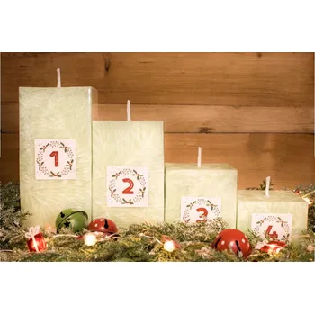 Svíčka Aromka Adventní set 4 hranolů, průměr 6,2 cm Sen o Vánocích