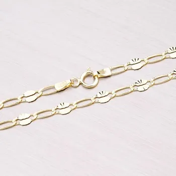 Řetízek Dámský řetízek žluté zlato 585 gravírovaný 45-1638 délka 50 cm