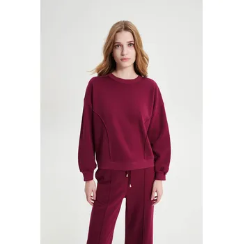 Dámské oblečení Vamp Jednobarevná mikina s dlouhým rukávem 19377