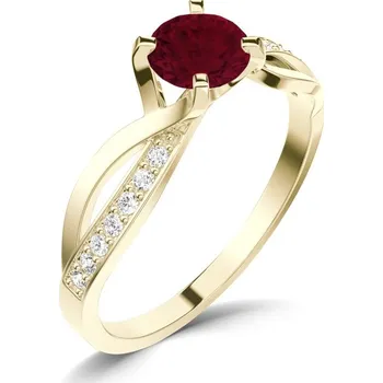 Prsten Dámský prsten přírodní diamant 0.60 ct G/SI granát a brilianty 140002-ZL-GRA velikost 64