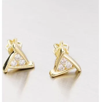 Náušnice Dámské náušnice žluté zlato 585 zirkon DZ1927-ZL-ZIR