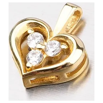 Přívěsek Dámský přívěsek žluté zlato 585 zirkon srdce DZ1919ZL
