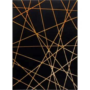 Koberec Hans Home Kusový koberec Gloss 406C 86 geometric black/gold - 80x150