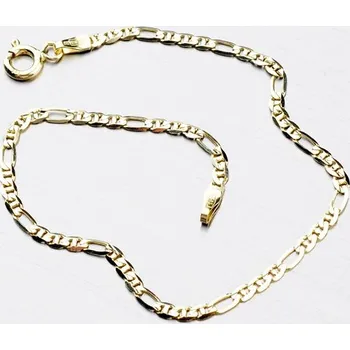 Oblečení a móda Náramek žluté zlato 585 Figaro 3+1 s příčkou 44-1009 délka 18 cm