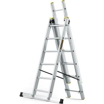 Žebřík J.A.D. TOOLS Žebřík 3x6 příček Al trojdílný