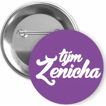 ON-DESIGN Placka s motivem Tým ženicha 32 mm Barva: fialová, Barva potisku: bílá, Typ buttonu: špendlík