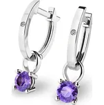 Dámské náušnice bílé zlato 585/1000 přírodní diamant 0.45 ct G/SI oválky s a tanzanity tanzanit 10861-B-DIA-TAN