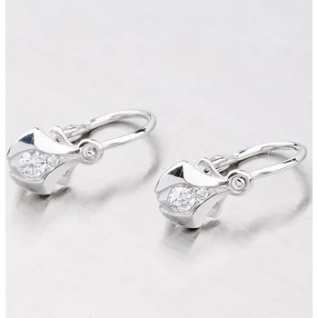 Náušnice Dětské náušničky bílé zlato 585 zirkon bílým kameny 52DN-2224BB