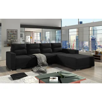 Sedací souprava Rozkládací rohová sedačka KARLOS DELUXE tmavě šedá