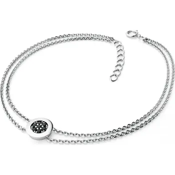 Oblečení a móda Dámský náramek bílé zlato 585/1000 přírodní diamant 0.084 ct černé 10902-NR02-B-Black délka 18 cm