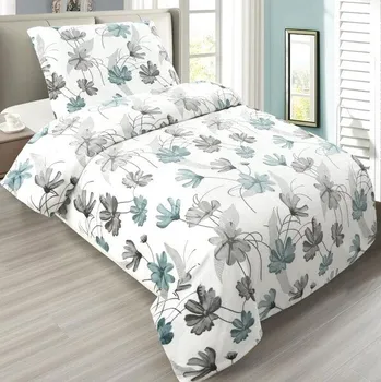 Povlečení Mikroplyšové povlečení mikroflanel PODZIM TYRKYS 140x220