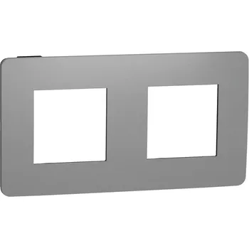 Elektrická zásuvka Dvojrámeček Schneider Electric Nová Unica Color Dark NU280422 tmavé šedý/černý