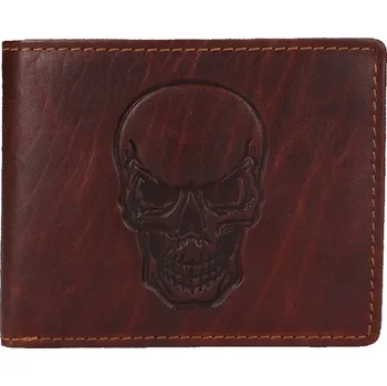 Peněženka Lagen Pánská kožená peněženka 266-3701/M lebka - hnědá
