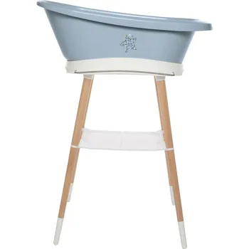 koupací vanička Bebe-Jou Sada vaničky Sense Leopard Blue a stojanu Sense White