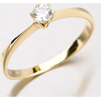 Prsten Dámský prsten žluté zlato 585/1000 zirkon DZ1877ZL velikost 50