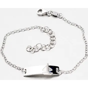 Náramek Náramek stříbro 925 destičkou a plachetnicí B1402441-1507-SLX délka 20 cm