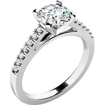 Prsten Dámský prsten bílé zlato 585/1000 přírodní diamant 1.04 ct G/SI 10960-B-DIA velikost 45