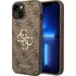 Pouzdro na mobilní telefon Guess PU 4G Metal Logo pro Apple iPhone 14 hnědé