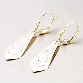 Náušnice Dámské náušnice žluté zlato 585 gravírované 42-3358