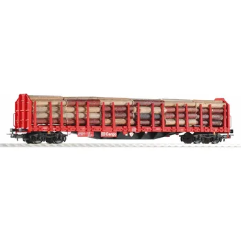 Vláček a vláčkodráha Piko Plošinový vagón Roos-t642 s klanicemi a nákladem dřeva DB AG V - 54339