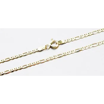 Šperk Řetízek žluté zlato 585 Figaro 3+1 s příčkou 45-1009 délka 45 cm