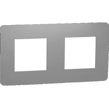 Elektrická zásuvka Dvojrámeček Schneider Electric Nová Unica Color NU280421 tmavě šedý/bílý