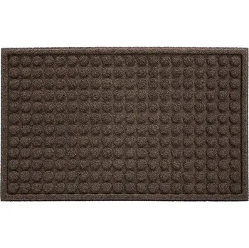 Hnědá textilní gumová čistící vstupní rohož FLOMA Rounds - 45 x 75 x 1,1 cm