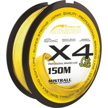 Šňůra Mistrall Shiro Braided Line X4 150m 0,32mm/34,6kg Fluo