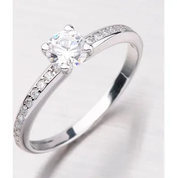 Prsten Dámský prsten bílé zlato 585 zirkon GZ2354B velikost 53