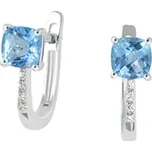 Dámské náušnice bílé zlato 585/1000 přírodní diamant 1.00 ct topaz GKW48527TPZ