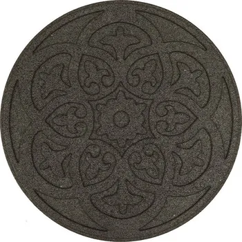 Hnědý gumový zahradní nášlap FLOMA Scroll - 45 x 45 x 1,9 cm