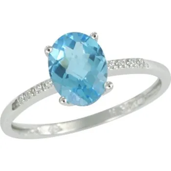 Oblečení a móda Dámský prsten bílé zlato 585/1000 přírodní diamant 1.45 ct topaz GKW48549TPZ velikost 56