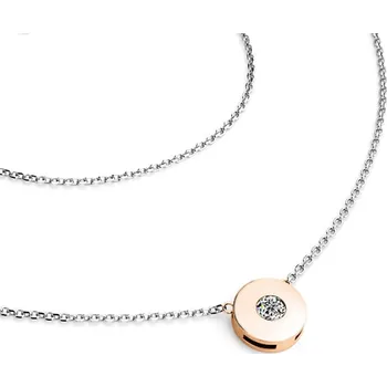 Šperk Dámský náhrdelník zlato mix 585/1000 přírodní diamant 0.055 ct G/SI briliantem 10911-NH01-BCV délka 42 cm