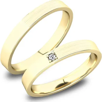 Prsten Snubní prsteny žluté zlato 585 zirkon 0.016 ct G/SI SP-61085Z