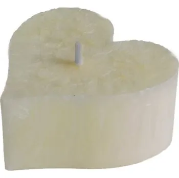 Svíčka Přírodní vonná svíčka palmová - AROMKA - SRDCE MALÉ - Růže Barva: Bílá