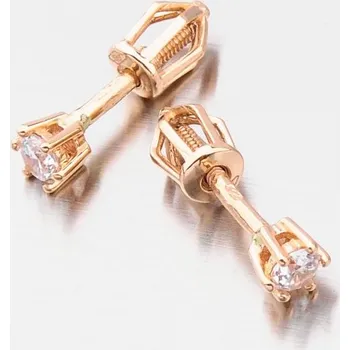 Náušnice Dámské náušnice růžové zlato 585 zirkon v růžovém 52DZ-8012CV-ZIR