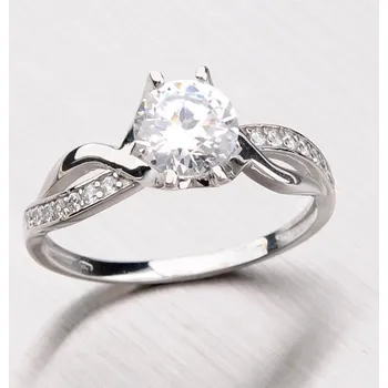 Oblečení a móda Dámský prsten bílé zlato 585 zirkon 456-5065 velikost 60