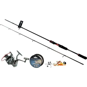 Rybářský prut Přívlačový candátový set 1+11 (prut 1,8m+5ks relax+jigy+nav)