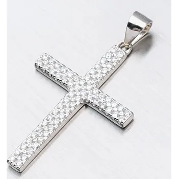 Přívěsek Dámský přívěsek stříbro 925 zirkon křížek posetý HST-13471