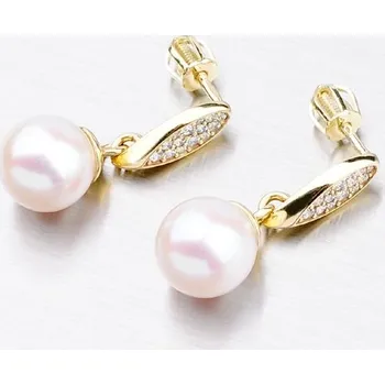 Oblečení a móda Dámské náušnice žluté zlato 585 perly perlové GZ3124Z