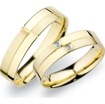 Prsten Snubní prsteny žluté zlato 585 zirkon 0.016 ct G/SI žlutho SP-255Z