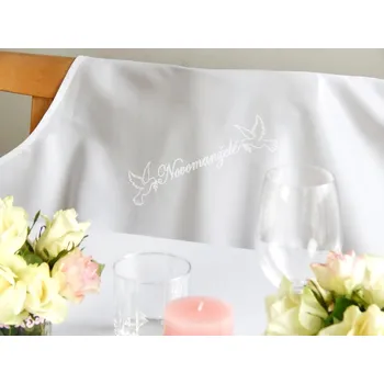 HEDVA ČESKÝ BROKÁT Bryndák pro novomanžele s výšivkou bílá