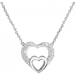 Stříbrný náhrdelník s krystaly Swarovski bílé srdce 32032.1